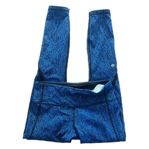 Lululemon On Track Tight Leggings Sz 4 – Circuit Cerulean Blue Black – Luxtreme